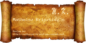 Matheisz Krisztián névjegykártya
